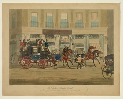 Der Herzog von Beaufort Coach, Start vom Bull & Mouth, Regents Circus, Piccadilly, 1841 von William Joseph Shayer